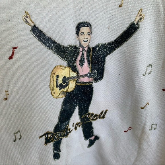 Vintage Elvis Presley Crewneck Sweatshirt Adult XXL 80s 90s Sweater Rock n Roll - Picture 3 of 7